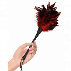 Plumas Eróticas Pipedream Negro Rojo